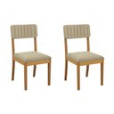 Ver imagem 1 de Cadeira Sala de Jantar Telma 2cmm012ca Premium Madeira Maciça Kit 2 Un Carvalho/boucle Bege -