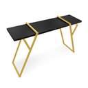 Ver imagem 1 de Aparador Industrial Brooklyn Preto Base Metálica Dourado - D'Rossi