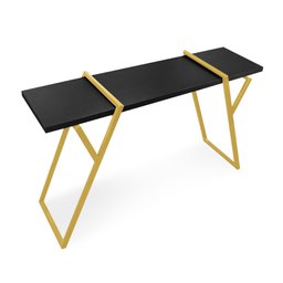 Aparador Industrial Brooklyn Preto Base Metálica Dourado - D'Rossi - 1 Aparador Industrial Brooklyn Preto Base Metálica Dourado - D'Rossi - 1