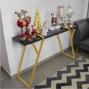 Ver imagem 2 de Aparador Industrial Brooklyn Preto Base Metálica Dourado - D'Rossi