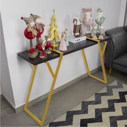 Aparador Industrial Brooklyn Preto Base Metálica Dourado - D'Rossi - 2 Aparador Industrial Brooklyn Preto Base Metálica Dourado - D'Rossi - 2