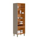 Ver imagem 3 de Cristaleira Arya 70cm 100% Mdf Jequitibá/gris Fosco - Sallar Home
