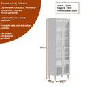 Ver imagem 2 de Cristaleira Arya 70cm 100% Mdf Jequitibá/gris Fosco - Sallar Home