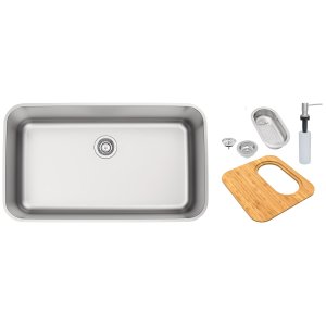 Cuba de Embutir Tramontina Dora 70 BL R6 em Aço Inox Acetinado 70x40x20 cm com Acessórios