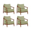 Ver imagem 1 de Kit 4 Poltronas Decorativa Vita Estofada Boucle Verde Oliva - Mel