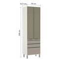 Ver imagem 5 de Paneleiro de Cozinha 70 Cm 2 Portas com Vidro Reflecta Bronze 3 Gavetas Linea Luciane Móveis
