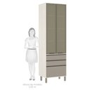 Ver imagem 4 de Paneleiro de Cozinha 70 Cm 2 Portas com Vidro Reflecta Bronze 3 Gavetas Linea Luciane Móveis