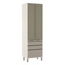 Ver imagem 1 de Paneleiro de Cozinha 70 Cm 2 Portas com Vidro Reflecta Bronze 3 Gavetas Linea Luciane Móveis