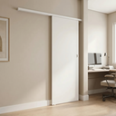 Ver imagem 1 de Kit Porta de Correr em MDF com Trilho de Alumínio Branco 210x82cm Eucaplac Branco