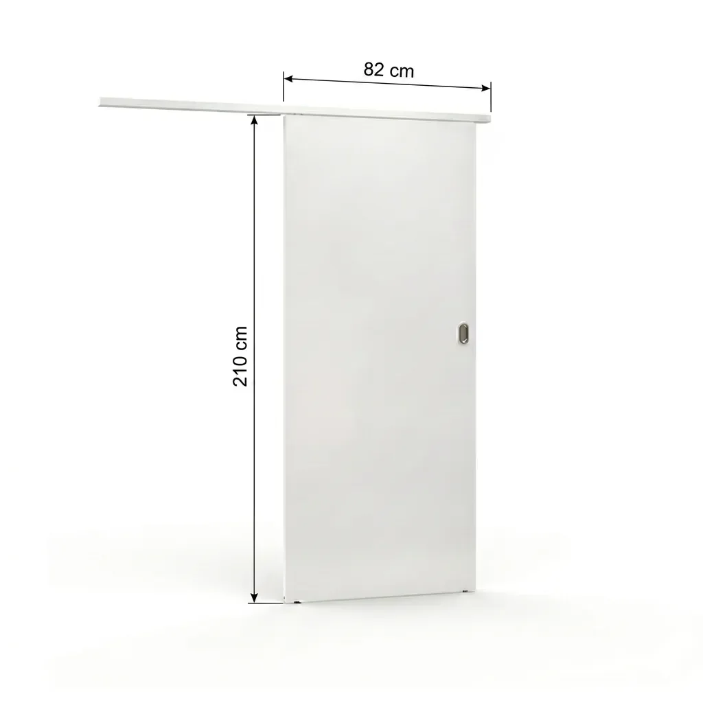 Ver imagem 3 de Kit Porta de Correr em MDF com Trilho de Alumínio Branco 210x82cm Eucaplac Branco