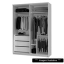 Ver imagem 3 de Guarda Roupa 2 Portas Deslizante 3 Gavetas 2 Prateleiras Spazio F08 Freijó - Mpozenato