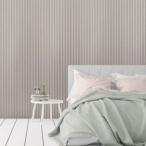 Painel Ripado Interno Liso de Poliestireno 290cm x 14cm 0,10cm Espessura Formaco Decor Cinza Claro