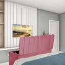 Ver imagem 1 de Calçadeira Baú Recamier Solteiro 100CM Alanis Suede Rosa - D A DECOR