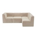 Ver imagem 2 de Sofá a Vácuo Modular Boucle Kit 4 Peças 2 Cantos + 2 Meios Espuma Premium Sala na Caixa 2,31m - Bege