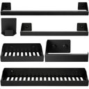 Ver imagem 1 de Kit Acessórios para Banheiro Preto 6 Peças Master Slim Df