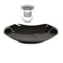 Ver imagem 1 de Cuba de Vidro Abaulada 51cm Preto + Valvula Click