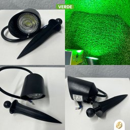 Espeto de Jardim Led 7w Luminatti Ip65 Verde Bivolt Externa Ip65 - 3