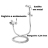 Ducha Higiênica Redonda Cromada Inox 1/4 Jogo Completo Soft Inox - 4