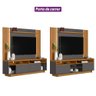 Rack Araçatuba com Painel Aurora para TV até 60'' Nature/Chumbo - Linea - 7