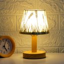 Ver imagem 3 de Abajur Lâmpada de cama led base madeira maciça decoração proteção para os olhos curto sono mesa luz