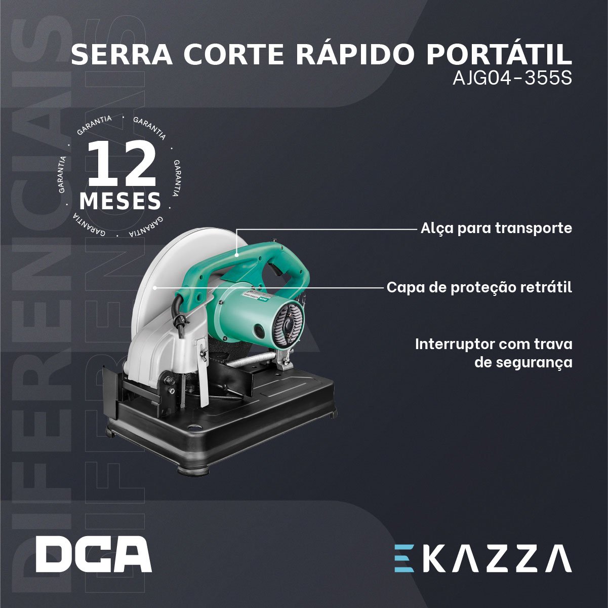 Serra Corte Rápido Portátil 14'' 2200w 220v Ajg04-355s - Dca - 2