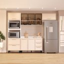 Ver imagem 1 de Cozinha Compacta Amara 8 Portas 4 Gavetas com Vidro 40250779 Creme/branco - Politorno