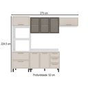 Ver imagem 4 de Cozinha Compacta Amara 8 Portas 4 Gavetas com Vidro 40250779 Creme/branco - Politorno