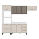 Ver imagem 2 de Cozinha Compacta Amara 8 Portas 4 Gavetas com Vidro 40250779 Creme/branco - Politorno