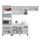 Ver imagem 3 de Cozinha Compacta Amara 8 Portas 4 Gavetas com Vidro 40250779 Creme/branco - Politorno