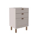 Ver imagem 3 de Balcão para Cozinha Modulada 60 Cm 2 Gavetas 1 Gavetão Mdf Cor:fendi com Branco