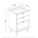 Ver imagem 2 de Balcão para Cozinha Modulada 60 Cm 2 Gavetas 1 Gavetão Mdf Cor:fendi com Branco