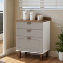 Ver imagem 4 de Balcão para Cozinha Modulada 60 Cm 2 Gavetas 1 Gavetão Mdf Cor:fendi com Branco