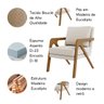 Kit 2 Poltrona Decorativa Moderna para Sala Escritório Siena:bouclé Bege - 4