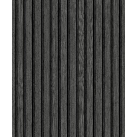 Papel de Parede Seven Madeira Painel Ripado Preto