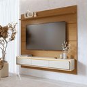 Ver imagem 1 de Painel para TV até 70 Polegadas Tahiti 3 Portas com LED - Freijó/Off White Matte