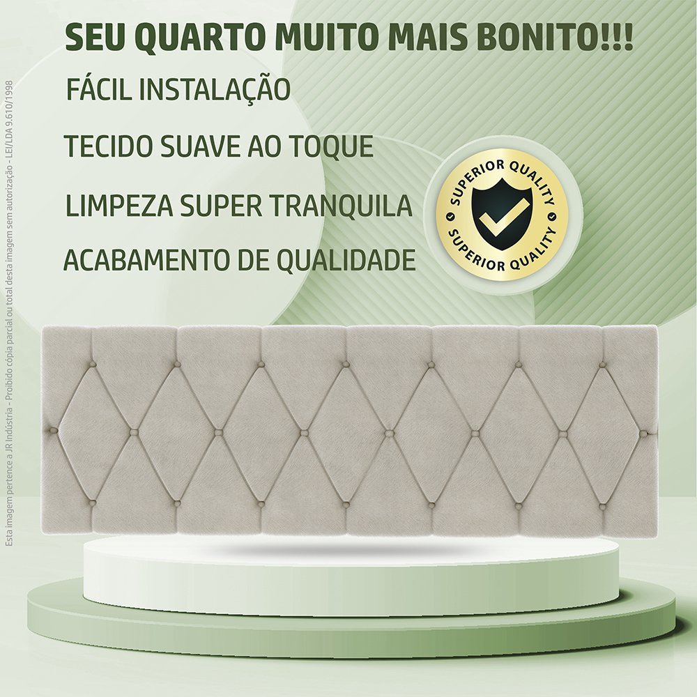 Cabeceira Leticia de Cama Box Queen 1,60:bege - 4