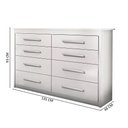 Ver imagem 4 de Cômoda 8 Gavetas Branca Gênova Batrol