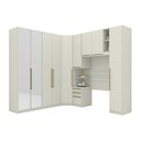 Ver imagem 2 de Guarda-roupa Solteiro Modulado Seletto 9 Portas 6 Gavetas com Espelho Areia Hp - Henn