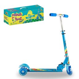 Patinete Infantil Menino Azul c/ 3 Rodas Luzes Led 50Kg Dobrável - 2