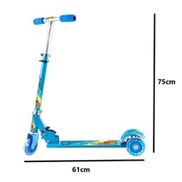 Patinete Infantil Menino Azul c/ 3 Rodas Luzes Led 50Kg Dobrável - 5