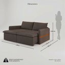 Ver imagem 2 de Sofá Cama Retrátil 3 Lugares Bárbara 1,80m Veludo Marrom