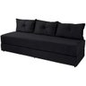 Sofá Cama Bicama 3 Lugares Casal Sofanete Suede - Preto - 1
