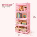 Ver imagem 6 de Estante Modular Infantil 5 Prateleiras Porta Brinquedos Sapatos Quarto Rosa