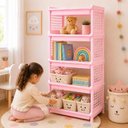 Ver imagem 7 de Estante Modular Infantil 5 Prateleiras Porta Brinquedos Sapatos Quarto Rosa