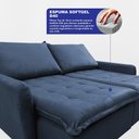 Ver imagem 2 de Sofá sem Caixa Retrátil 1,60m Softgel Luna Velusoft Azul Cama Inbox