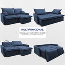 Ver imagem 5 de Sofá sem Caixa Retrátil 1,60m Softgel Luna Velusoft Azul Cama Inbox
