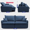 Ver imagem 4 de Sofá sem Caixa Retrátil 1,60m Softgel Luna Velusoft Azul Cama Inbox