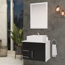 Ver imagem 1 de Conjunto Turquesa Mdf Gabinete de Banheiro com Pia e Espelheira