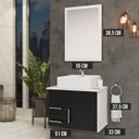 Ver imagem 2 de Conjunto Turquesa Mdf Gabinete de Banheiro com Pia e Espelheira