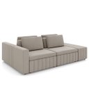 Ver imagem 1 de Sofá Ilha e Puff Sala Living 245cm Siesta M22 Veludo Bege - Mpozenato